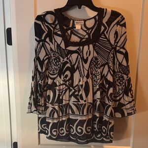 NICOLA Artistic Black and Cream Blouse